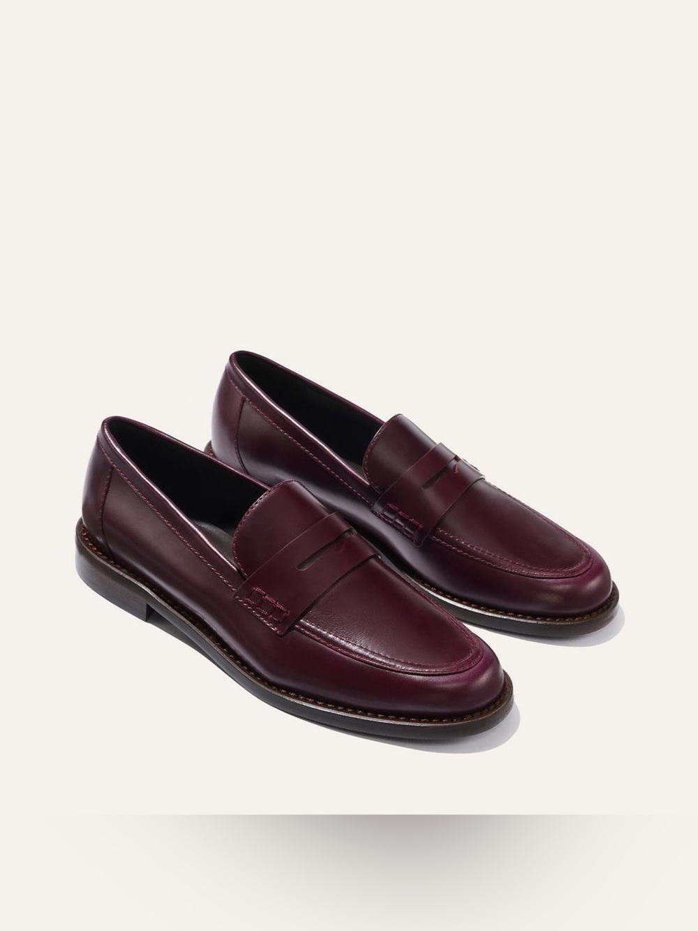 NEW MARGAUX The MARLOWE leather LOAFER in burgundy